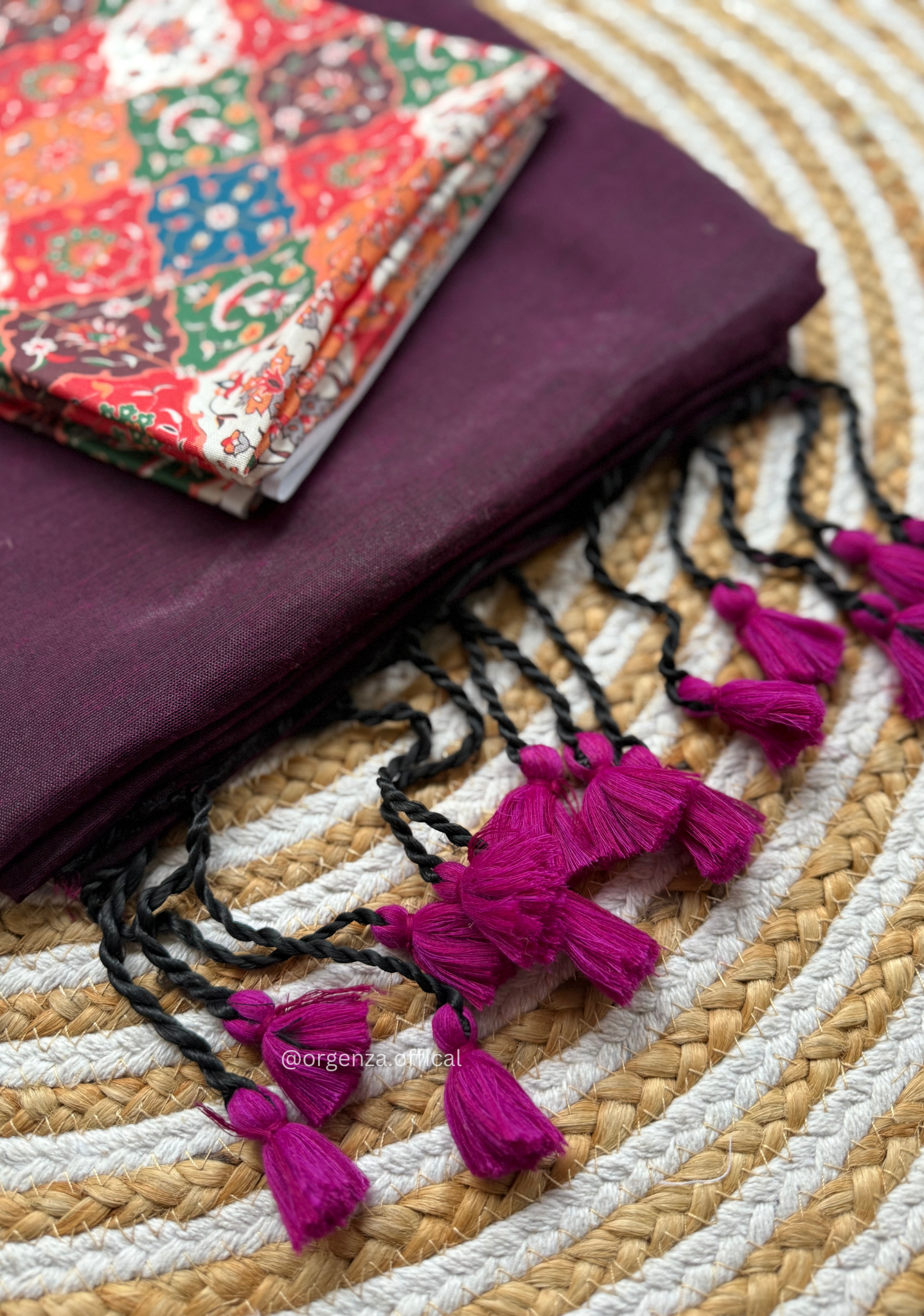 Wine Colour Cotton Saree With Chex Print Blouse