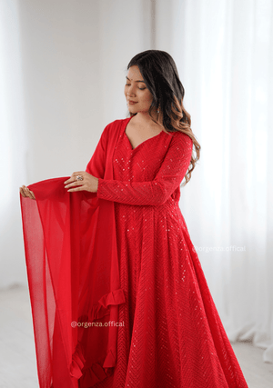 Pure Lukhnowi Sequence Work Anarkali - Orgenza Store - digisoch
