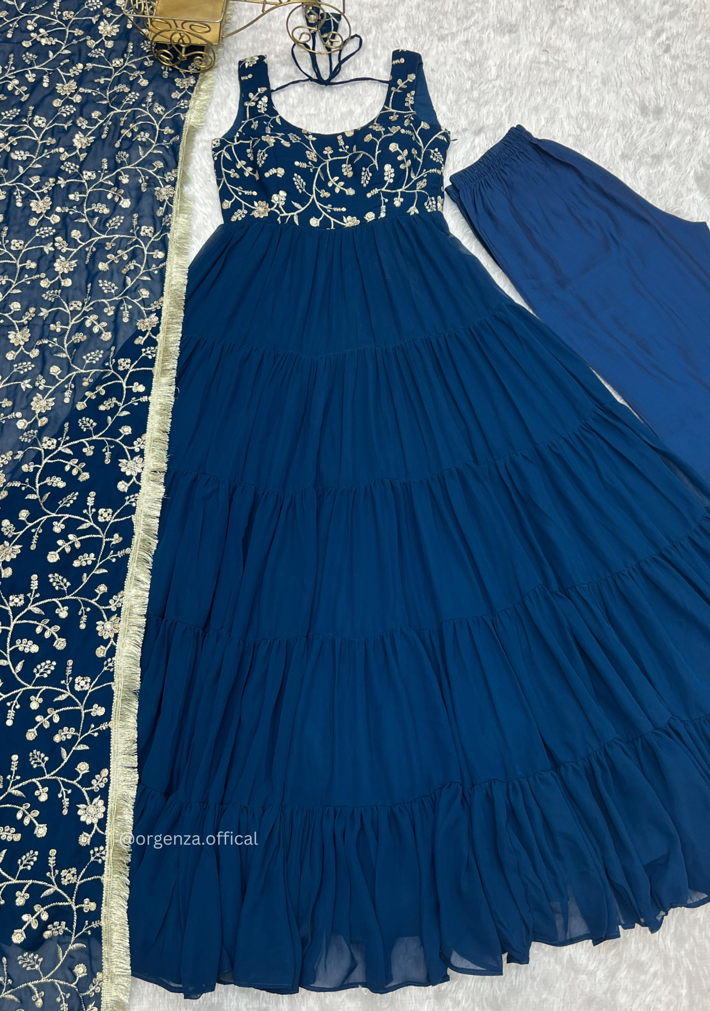 Pure Georgette Silk Fully Flair Anarkali Kurti - Orgenza Store