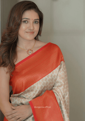 Lichi Silk Saree With Jacquard Zari Work - Orgenza Store - digisoch