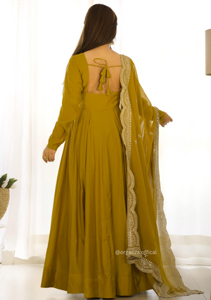 Roman Silk Chanderi Plain Anarkali Kurti - Orgenza Store