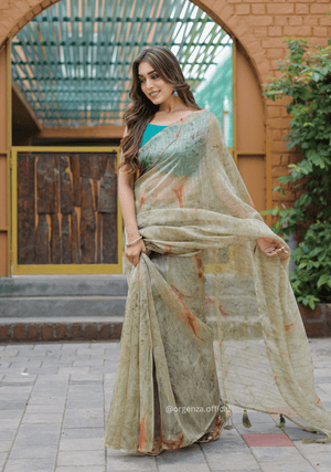 Organza Furr Saree With Sequence Lining - Orgenza Store - digisoch