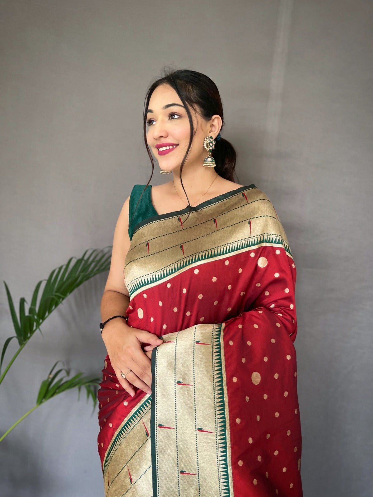 Maroon Colour Soft Paithani Saree - Orgenza Store - digisoch