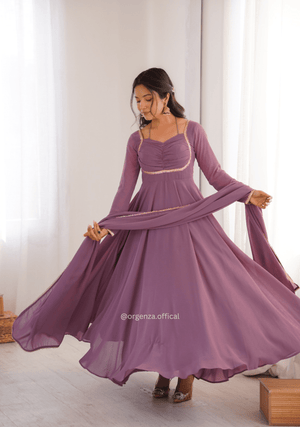 Onion Fox Georgette Anarkali Gown Set - Orgenza Store - digisoch