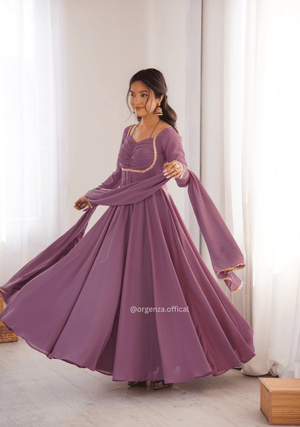 Onion Fox Georgette Anarkali Gown Set - Orgenza Store - digisoch