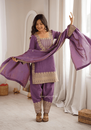 Onion Pink NC Vichitra Silk Farshi Salwar Suit Set - Orgenza Store - digisoch