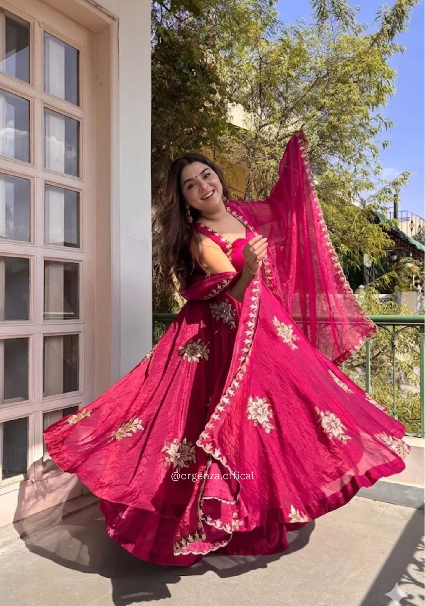 Pink Fendi Satin Party Wear Gown Set - Orgenza Store - digisoch