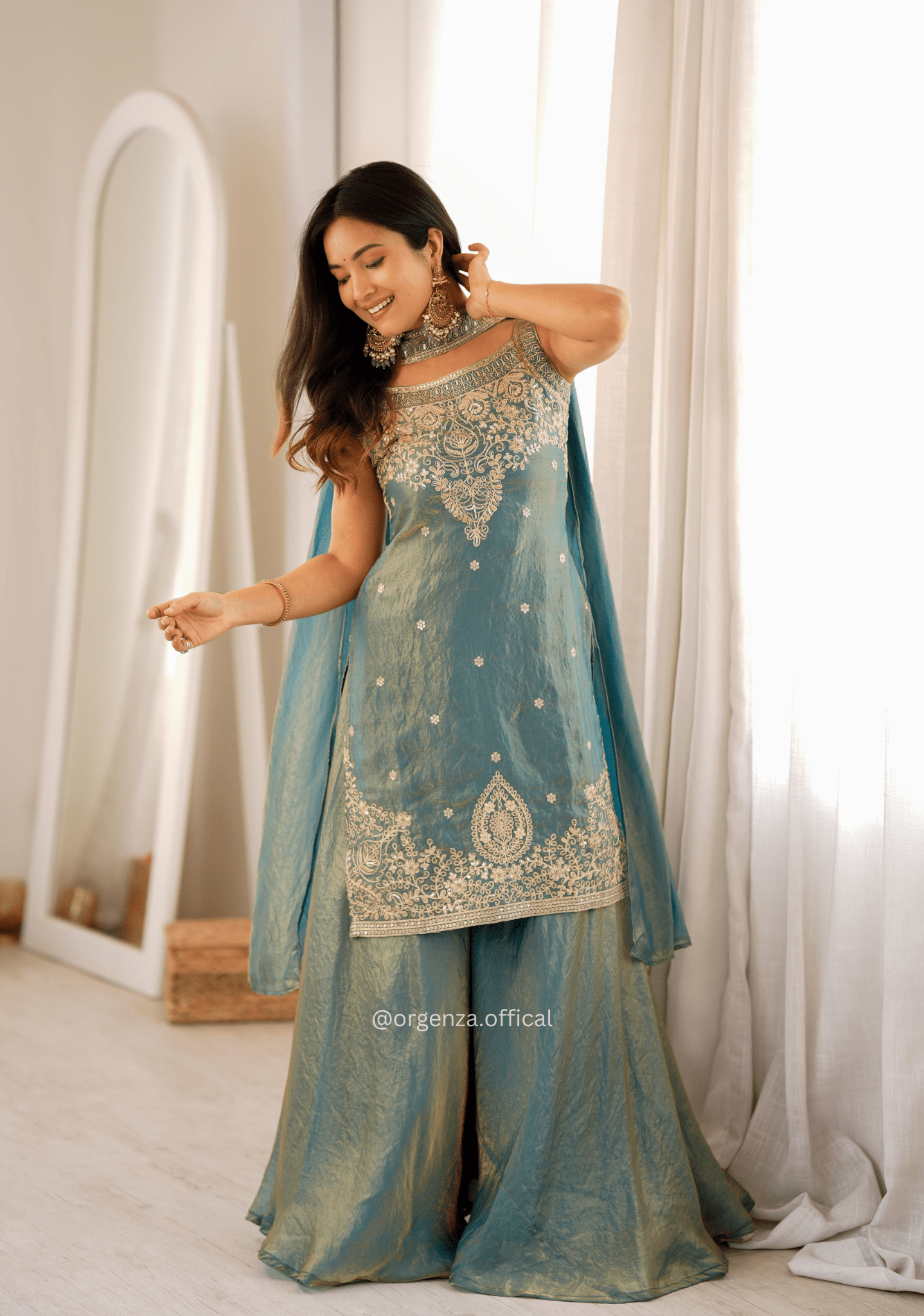 Pure Soft Fendy Silk Sharara Suit Set - Orgenza Store - digisoch