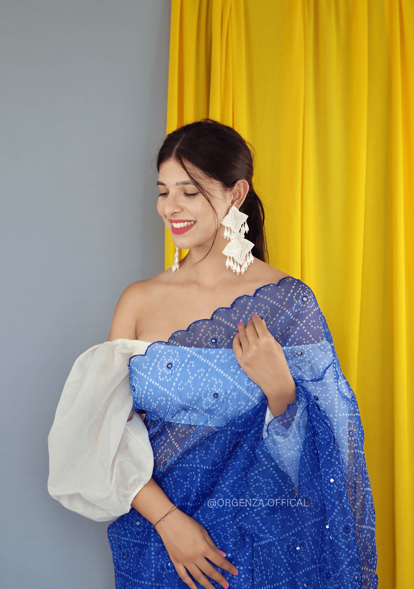 Bandhani Print Organza Saree With Blouse - Orgenza Store - digisoch