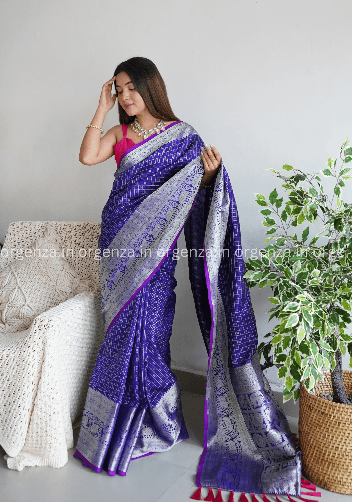 Soft Organza Silk With Embroidery Work - Orgenza Store - digisoch