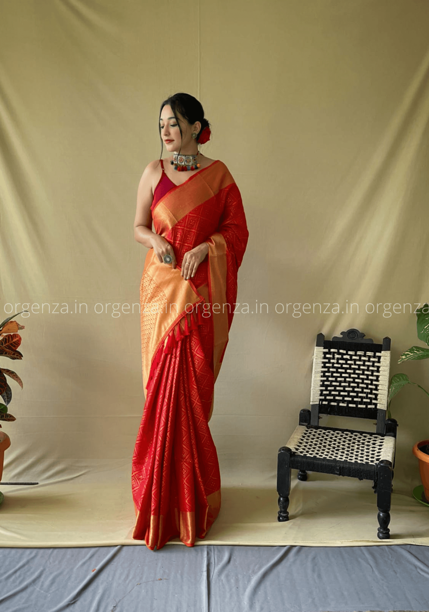 Red Bandhej Patola Silk Saree - Orgenza Store - digisoch