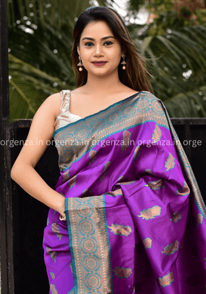 Light Purple Lichi Silk Saree - Orgenza Store - digisoch