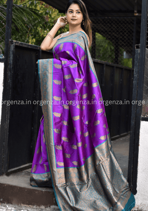 Light Purple Lichi Silk Saree - Orgenza Store - digisoch