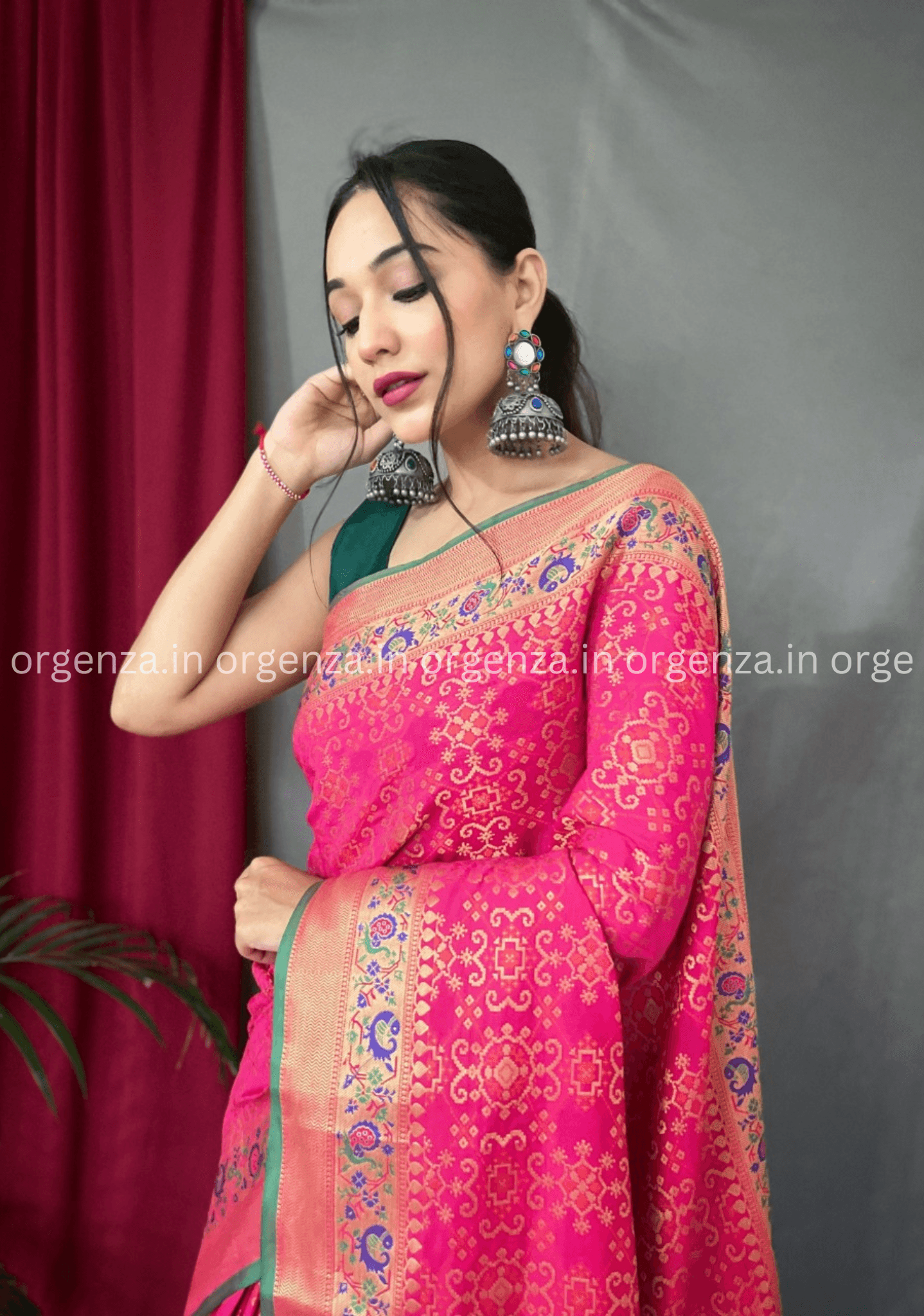 Pink Bandhej Patola Silk Saree - Orgenza Store