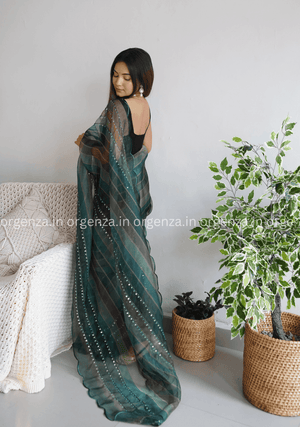 Pure Organza Silk Saree With Hand Work - Orgenza Store - digisoch