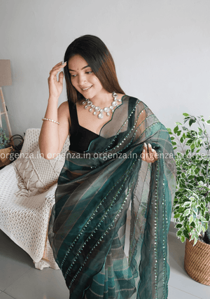 Pure Organza Silk Saree With Hand Work - Orgenza Store - digisoch