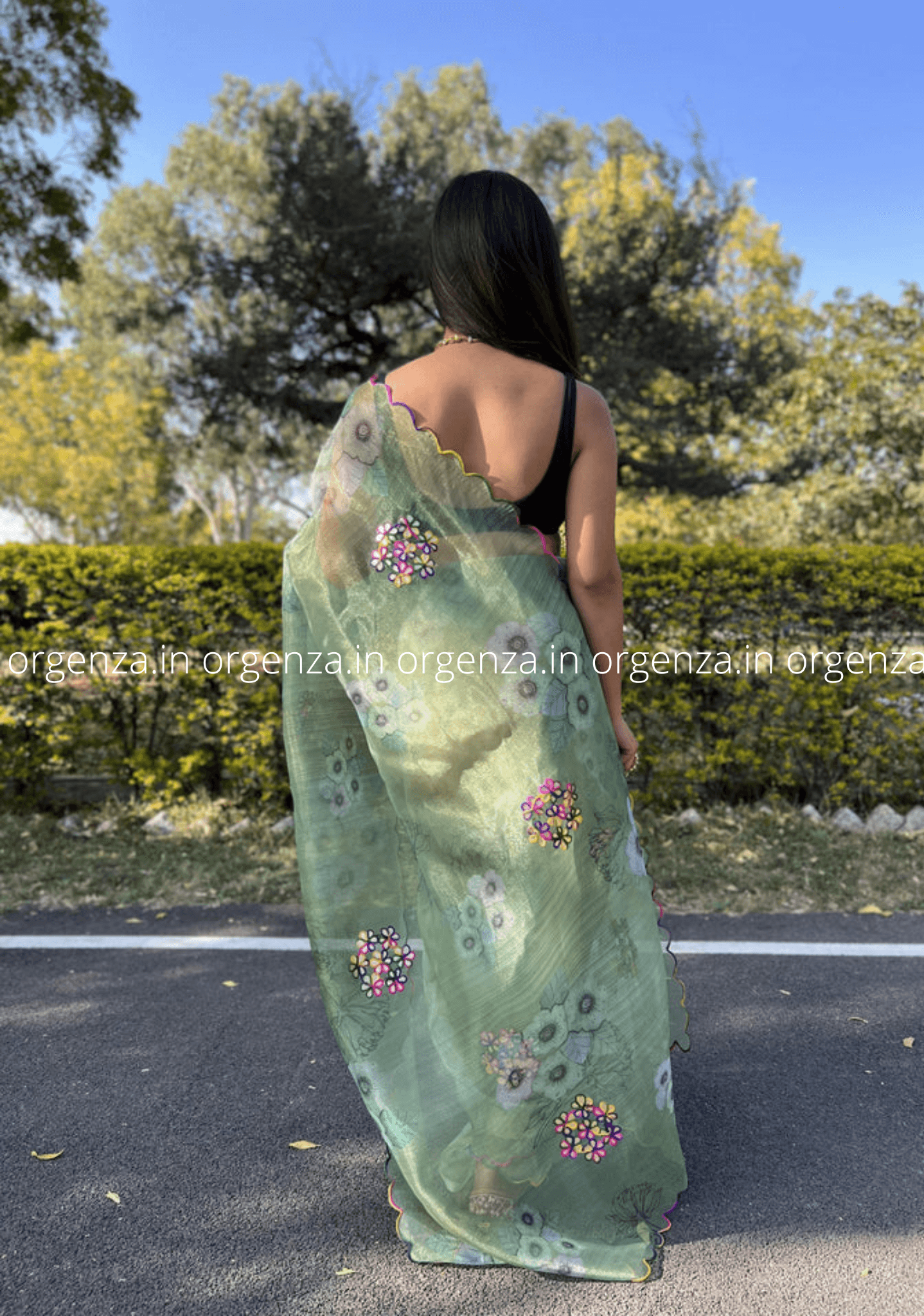 Orgenza Saree With Multi Colour Gotta Work - Orgenza Store