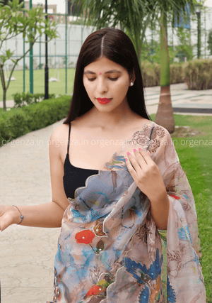Soft Organza Multi Chiku Colour With Readymade Blouse - Orgenza Store - digisoch