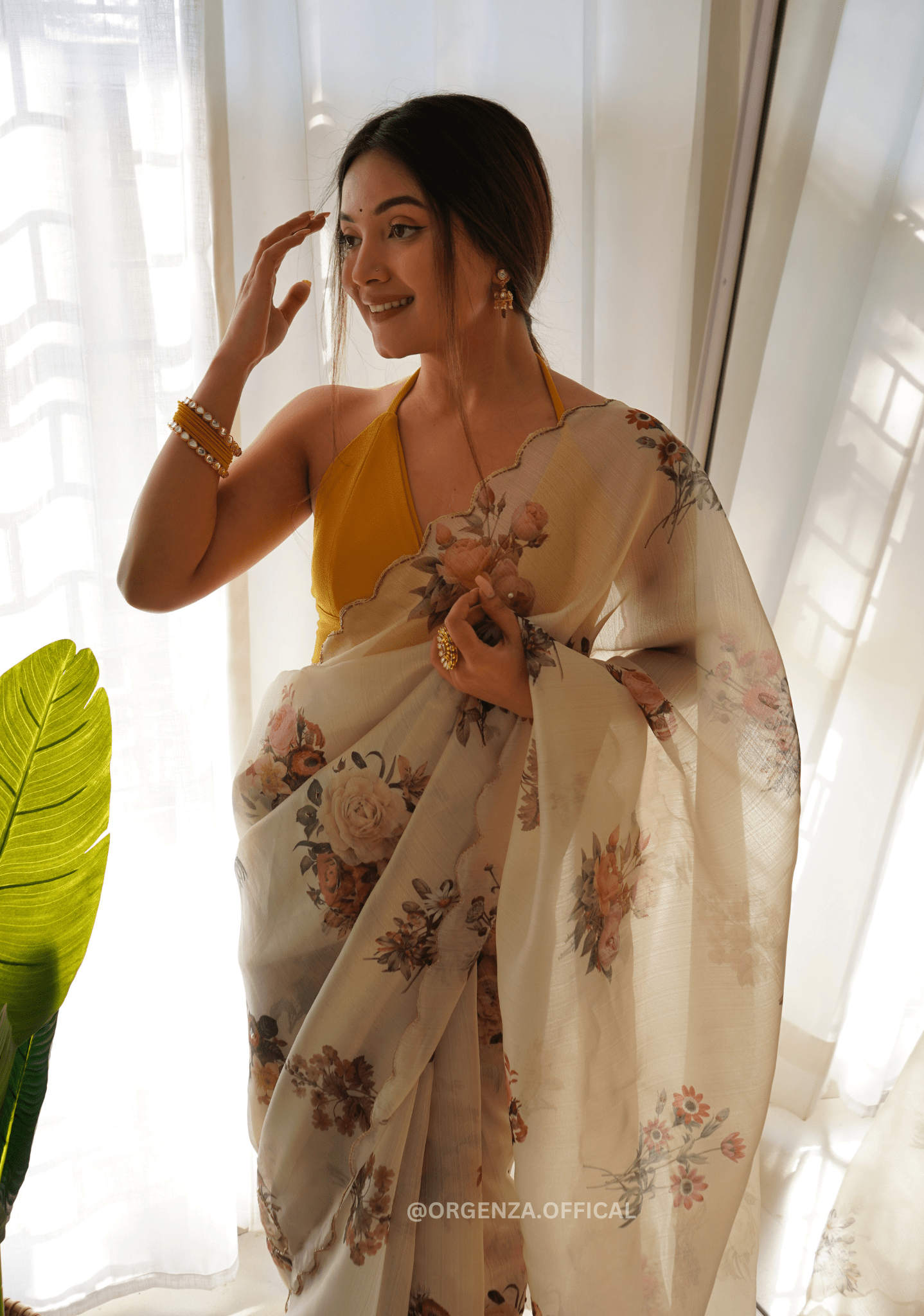 Organza Saree With Handwork - Orgenza Store - digisoch