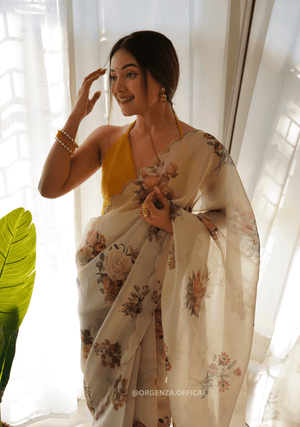 Organza Saree With Handwork - Orgenza Store - digisoch