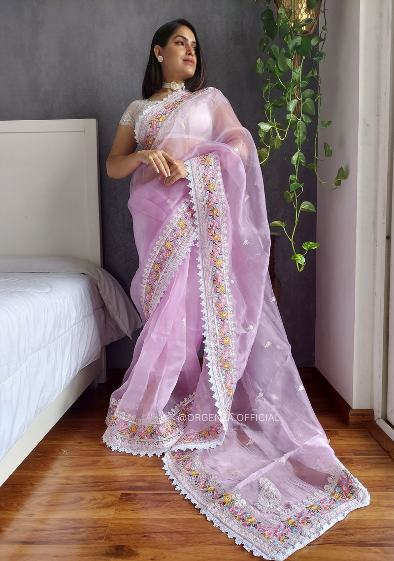 Latest organza pattu best sale sarees
