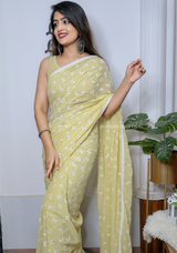 Georgette Saree With Rubber Butterfly Print