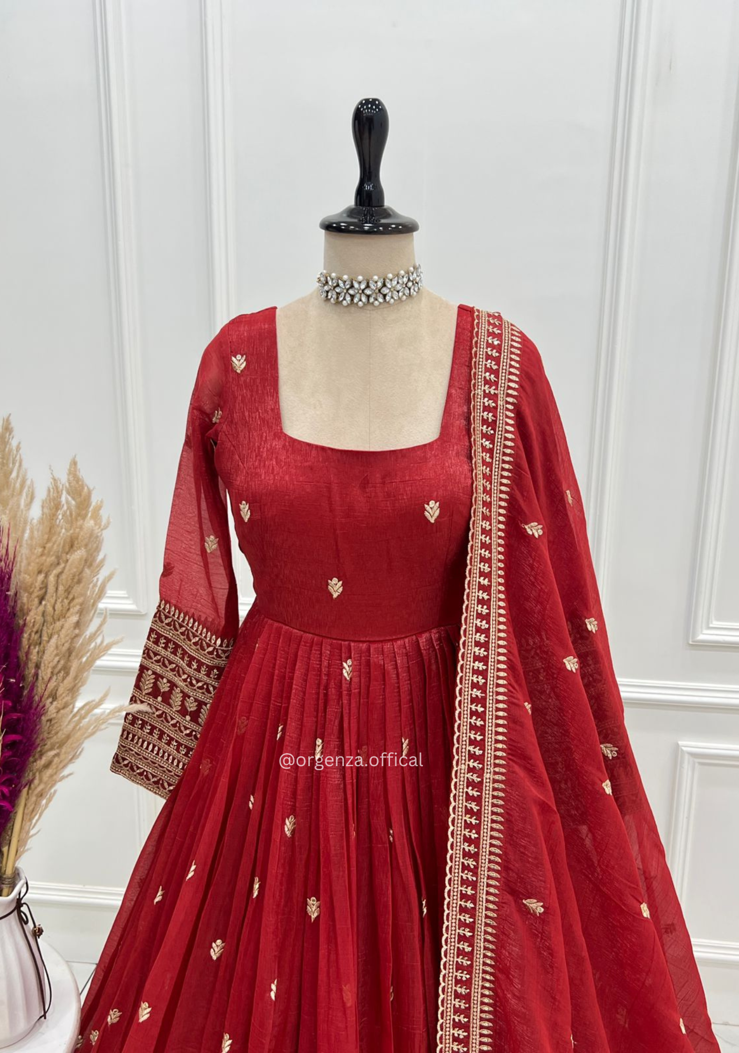 Bridal & Festive Special Pure Crunchy Silk Fully Flared Anarkali Set