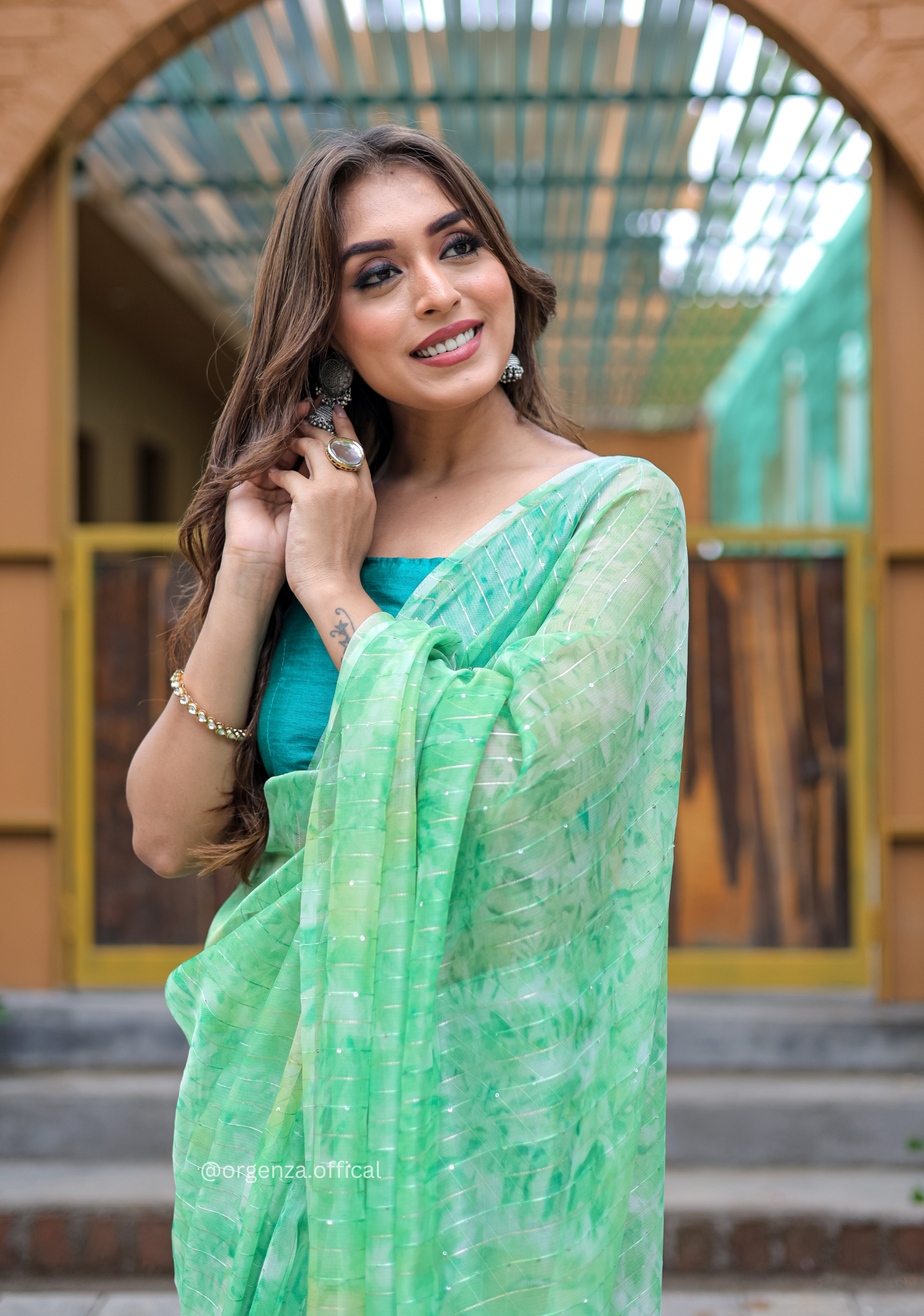 Organza Saree Furr With Sequence Lining - Orgenza Store