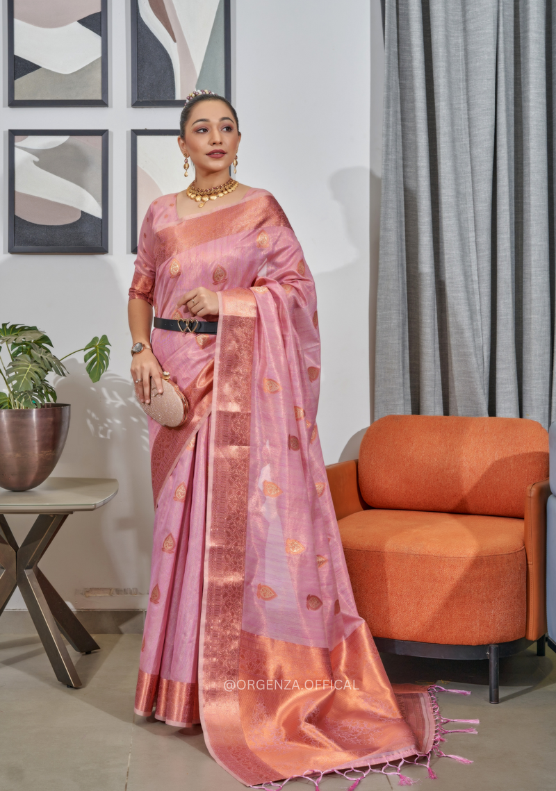 Pure Tissue Silk Saree With Elegant Motifs
