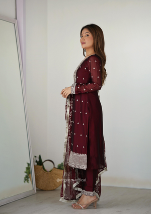 Rangoli Fabric Straight Fit Kurta With Dupatta Set - Orgenza Store