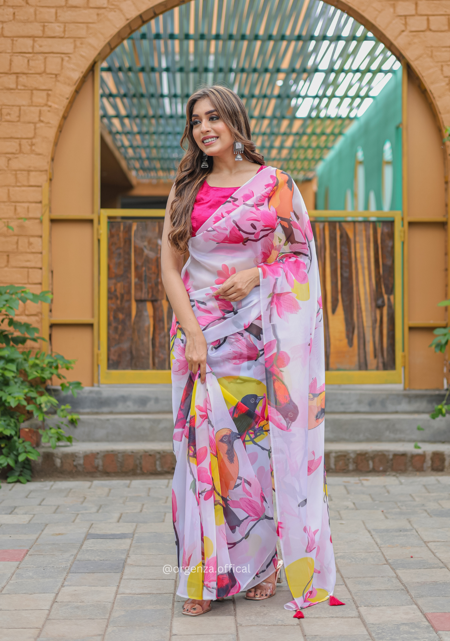 White Colour Digital Print Saree - Orgenza Store - digisoch