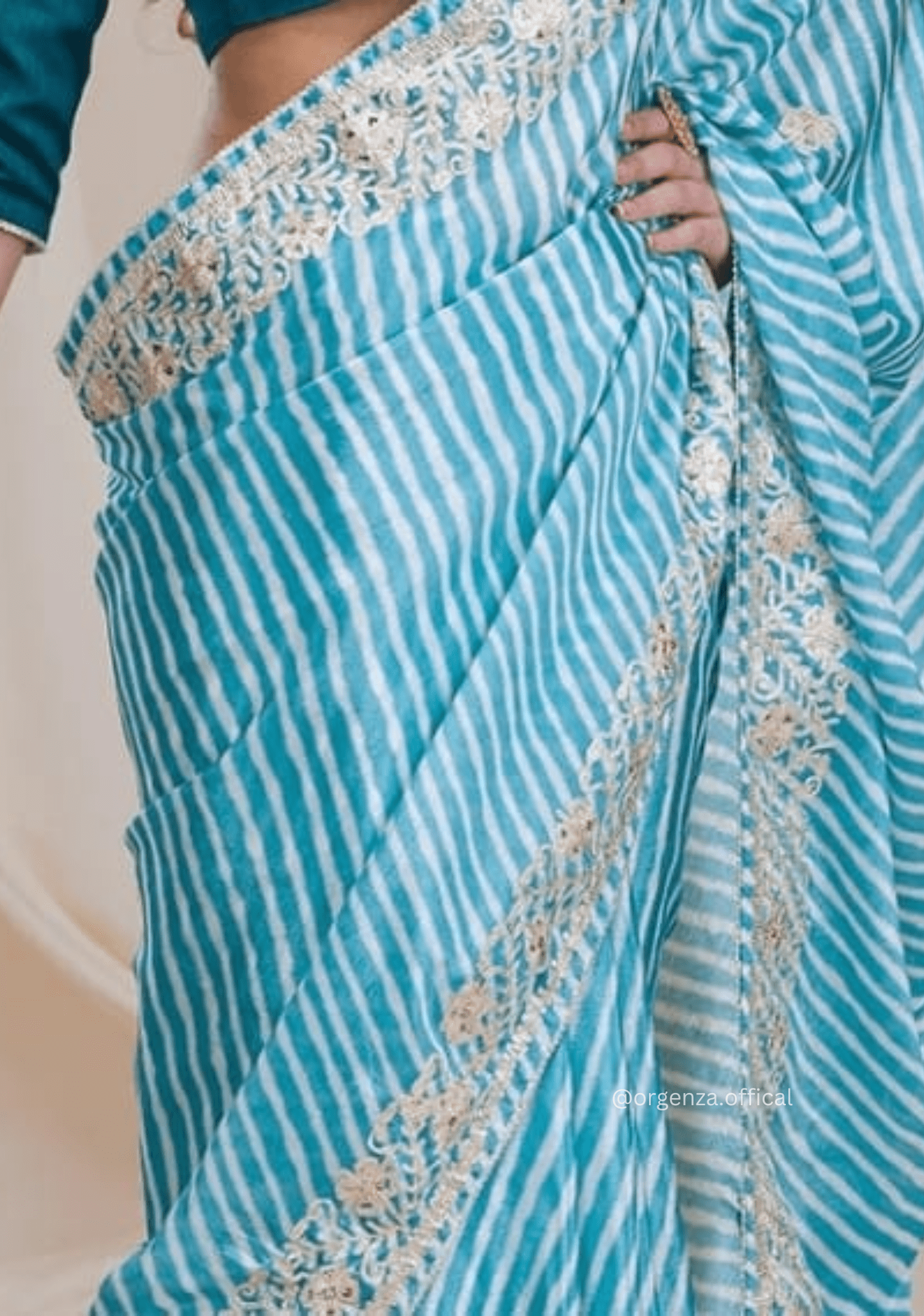 Rama Colour Chinnon Digital Print Saree - Orgenza Store - digisoch