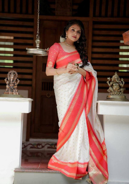 Lichi Silk Saree With Jacquard Zari Work