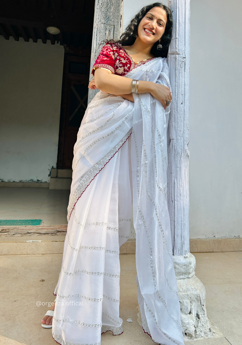 Soft jimmy Choo Silk Saree With Readymade Blouse