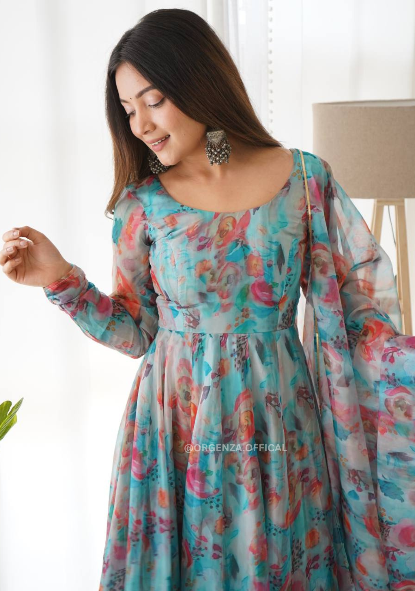 Pure Tabby Silk Organza Silk Anarkali Kurtis