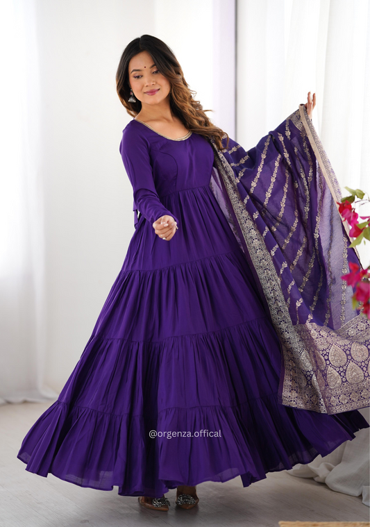 Roman Silk Fully Flair Anarkali Kurti