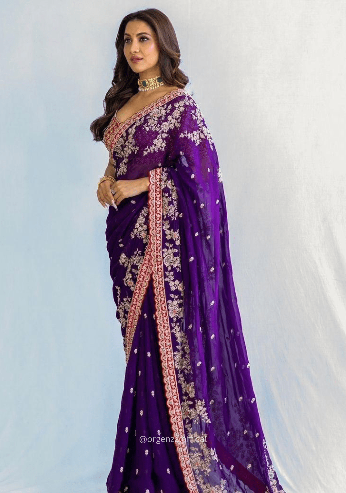 Purple Colour Rangoli Silk Saree