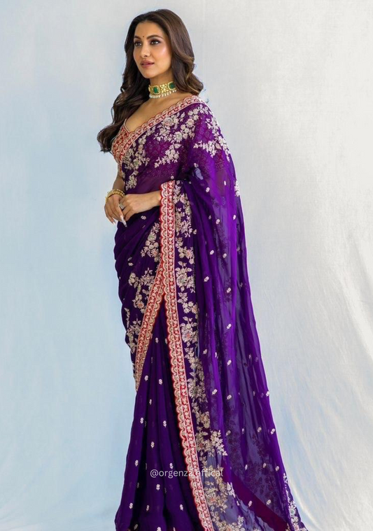 Purple Colour Rangoli Silk Saree