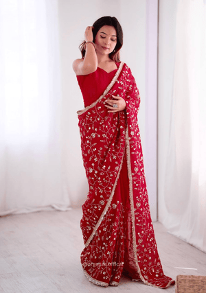 Dark Pink Colour Crunchy Silk Saree - Orgenza Store - digisoch