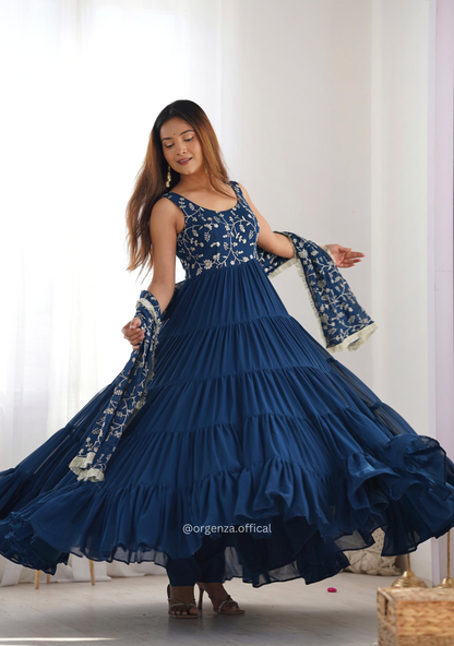 Pure Georgette Silk Fully Flair Anarkali Kurti - Orgenza Store