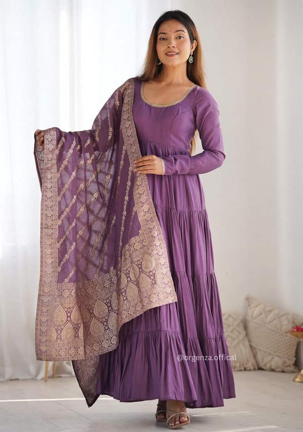 Roman Silk Fully Flair Anarkali Kurti