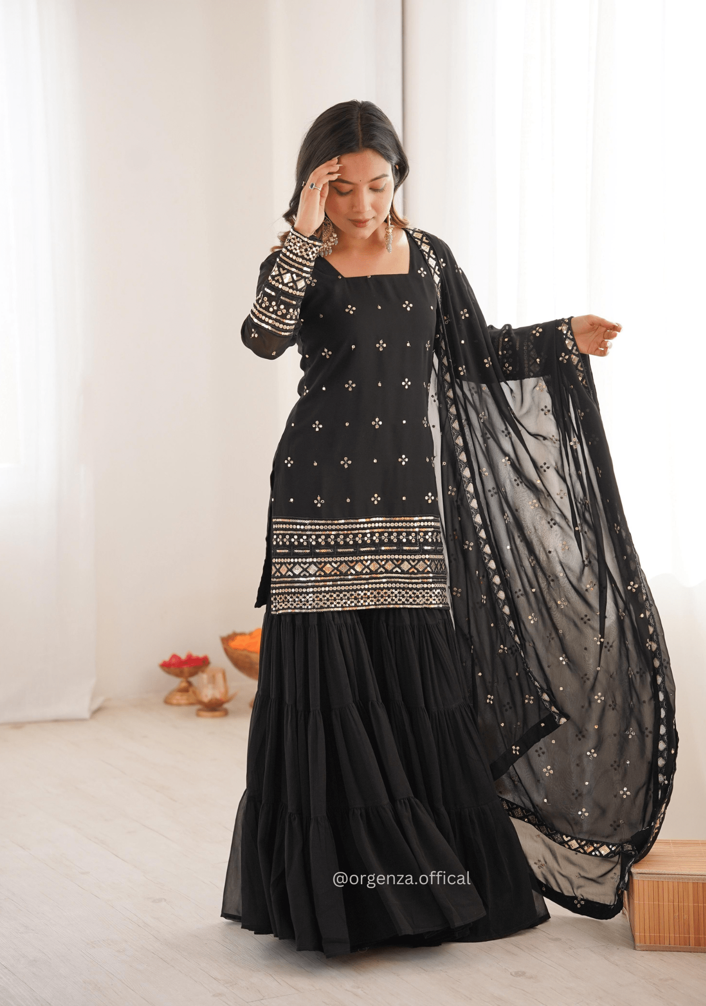 Designer Georgette Sharara Set with Dupatta | Party & Festive Wear - Orgenza Store - digisoch