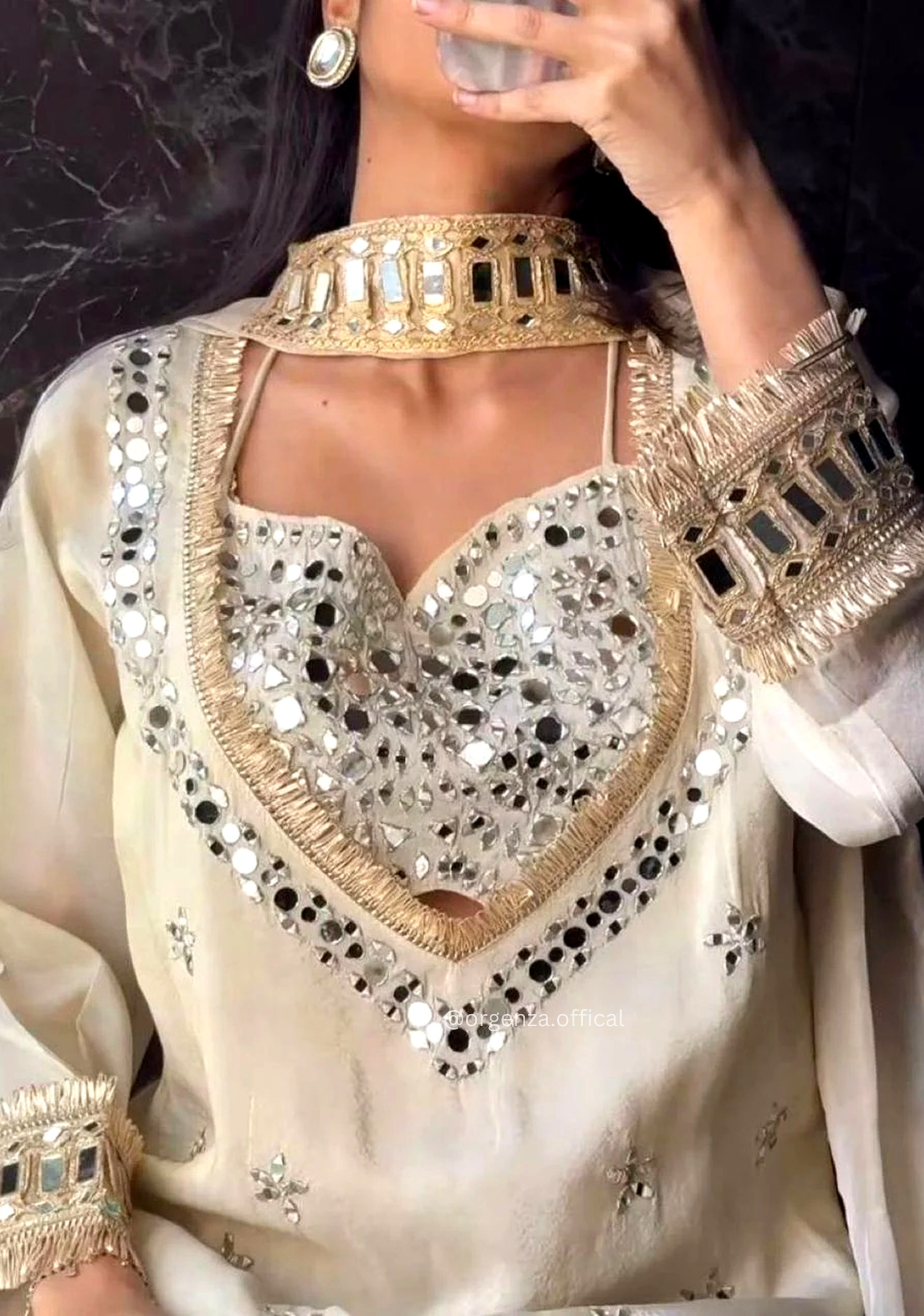 Fendy Silk Mirror Work Sharara Set for Women