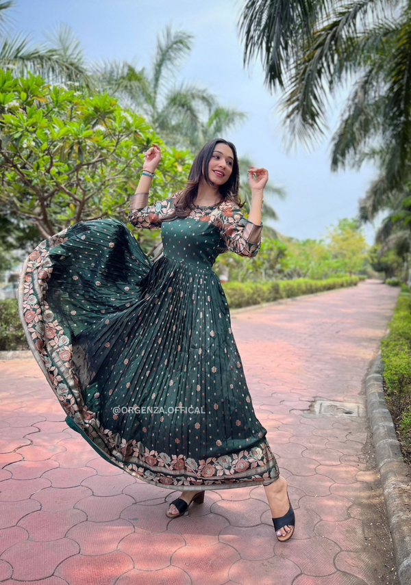 Pure Banarasi Soft Silk Anarkali Gown