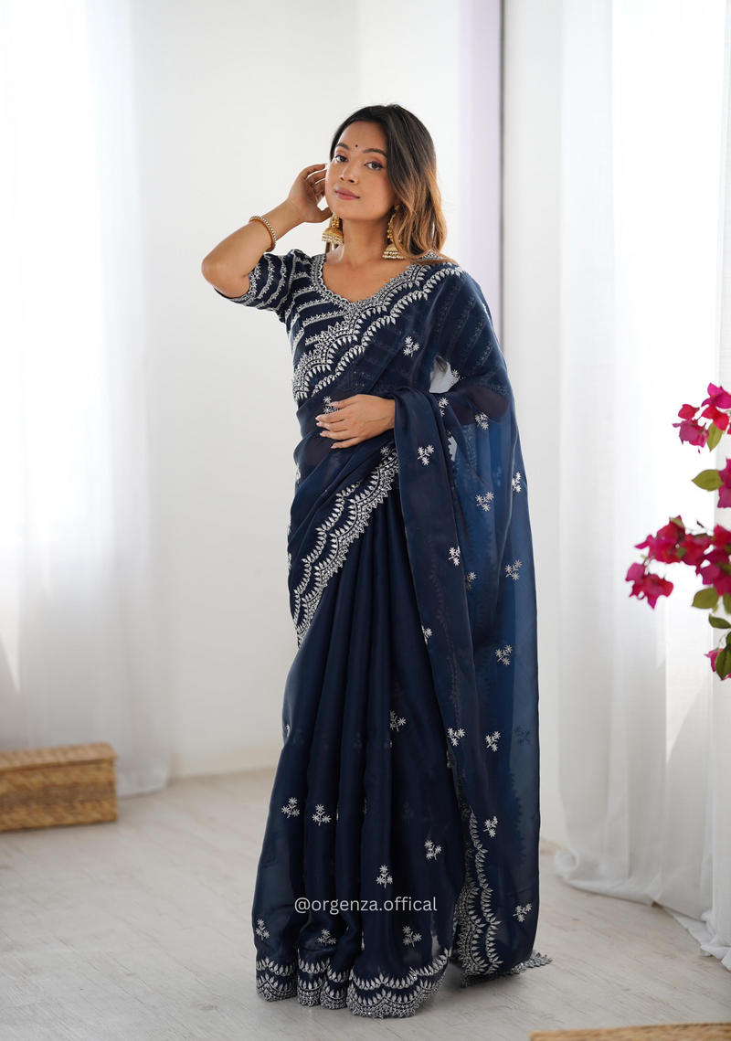 Soft jimmy Choo Silk Saree With Sequence Work
