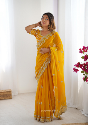Soft jimmy Choo Silk Saree With Sequence Work - Orgenza Store