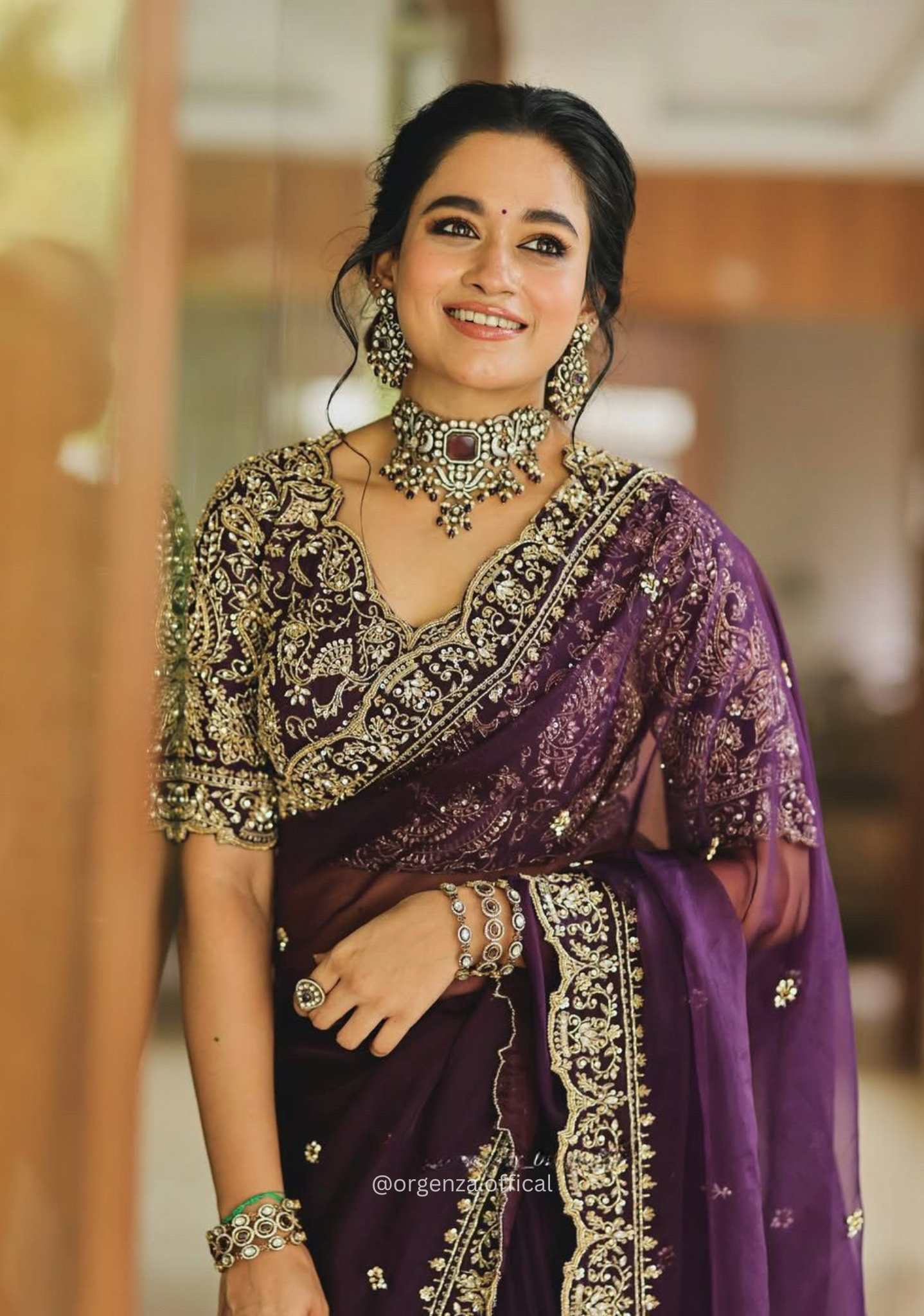 Wine Purple Colour Jimmy Chu Saree