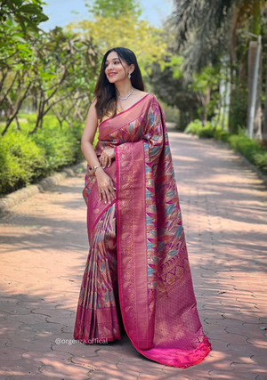 Pink Paithani Silk Saree - Orgenza Store