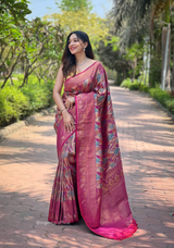 Pink Paithani Silk Saree