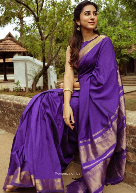 Lichi Silk Saree With Jacquard Zari Work